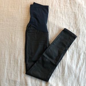 DL brand black waxed-denim maternity jeans